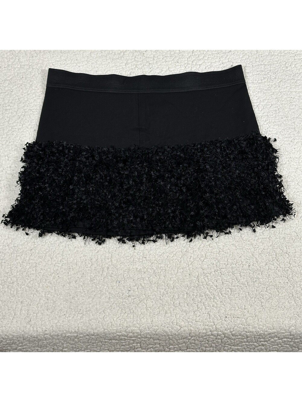 Jessica Simpson Women's L Black Poodle Trim Mini Skirt Y2K Fairy Grunge Ruffle